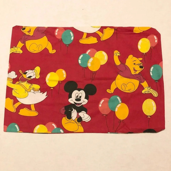 Vintage Pillow Case Mickey Mouse Winnie the Pooh Donald Duck  Balloons 24.5 x 17 - Picture 1 of 16